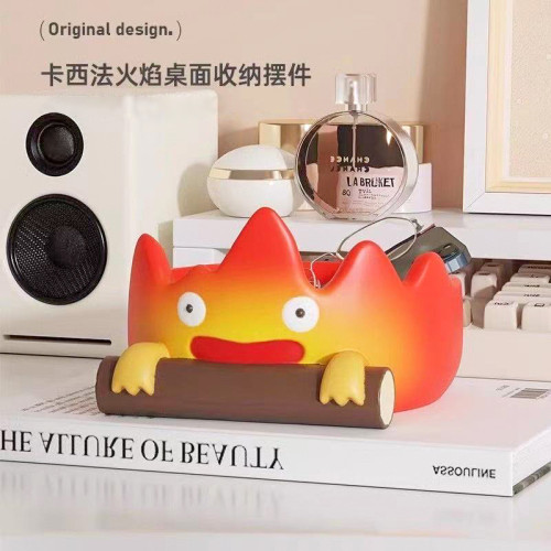 卡通收納托盤可愛卡西法火焰玄關鑰匙收納托盤學生裝飾桌面擺件 卡通收納托盤可愛卡西法火焰玄關鑰匙收納托盤學生裝飾桌面擺件