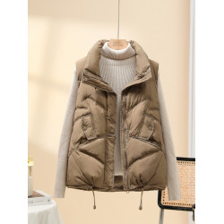 白鴨絨羽絨馬夾女短款2025年新款韓版輕薄馬甲百搭坎肩背心秋冬潮