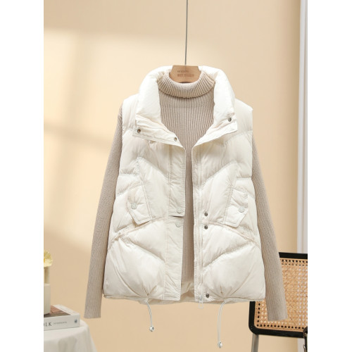 白鴨絨羽絨馬夾女短款2025年新款韓版輕薄馬甲百搭坎肩背心秋冬潮 白鴨絨羽絨馬夾女短款2025年新款韓版輕薄馬甲百搭坎肩背心秋冬潮