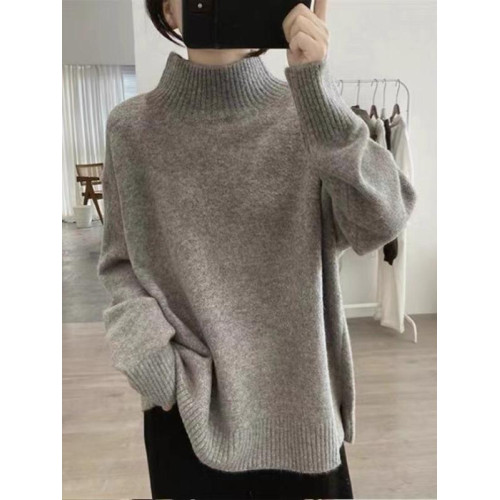 軟糯半高領毛衣女秋冬季新款內搭針織衫顯瘦打底寬松慵懶外穿上衣