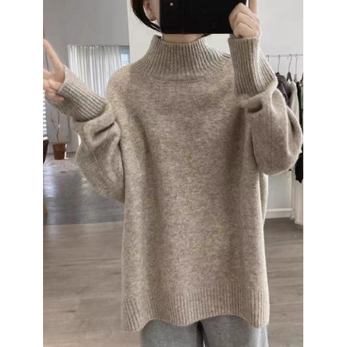 軟糯半高領毛衣女秋冬季新款內搭針織衫顯瘦打底寬松慵懶外穿上衣