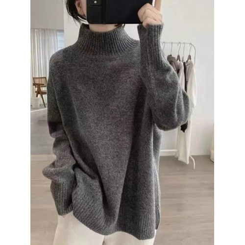 軟糯半高領毛衣女秋冬季新款內搭針織衫顯瘦打底寬松慵懶外穿上衣