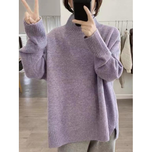 軟糯半高領毛衣女秋冬季新款內搭針織衫顯瘦打底寬松慵懶外穿上衣