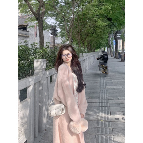 溫柔慵懶風中長款寬松毛衣外套女2025年秋冬新款過膝軟糯針織開衫