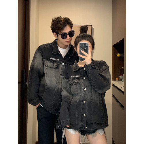 美式高級感情侶裝秋季2023小衆設計牛仔休閒夾克男女寬松外套潮牌 美式高級感情侶裝秋季2023小衆設計牛仔休閒夾克男女寬松外套潮牌