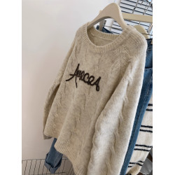 秋冬燕麥色浣熊絨打底毛衣女秋冬加厚內搭打底衫慵懶風外穿小個子