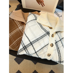 法式流蘇披肩假兩件針織開衫女秋冬2024新款翻領設計感加厚毛衣潮