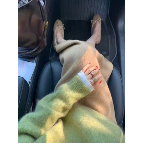 韓系牛油果綠繙領長袖毛衣女秋季2025新款休閒寬鬆清新針織衫上衣