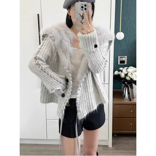 海軍領毛毛編織絲帶針織開衫女2025秋冬新款時尚洋氣短款毛衣外套 海軍領毛毛編織絲帶針織開衫女2025秋冬新款時尚洋氣短款毛衣外套