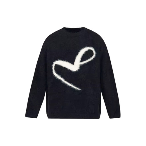 黑色仿馬海毛毛衣女秋冬內搭2025新款慵懶高級感寬松加厚針織上衣 黑色仿馬海毛毛衣女秋冬內搭2025新款慵懶高級感寬松加厚針織上衣