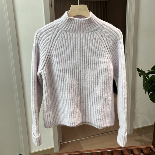 歐單半高領針織毛衣女秋冬寬松馬海毛加厚長袖打底柔軟舒適