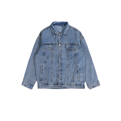 港仔文藝男黑色牛仔外套男秋冬男生寬松痞帥復古日系工裝夾克男款 港仔文藝男黑色牛仔外套男秋冬男生寬松痞帥復古日系工裝夾克男款