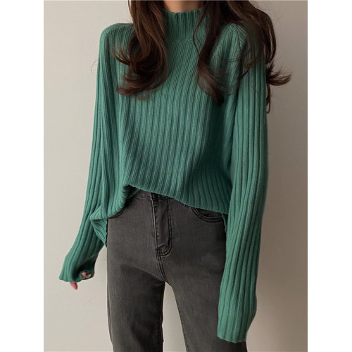 大碼胖mm半高領毛衣女秋季2025新款寬松打底衫日系顯瘦針織衫上衣