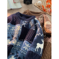 vintage氛圍感毛衣女秋冬季2025新款加厚寬松別致美式慵懶針織衫