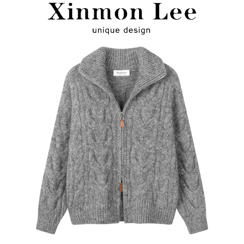 XinmonLee慵懶風氣質軟糯拉鍊毛衣針織外套休閒寬松韓系上衣冬季 XinmonLee慵懶風氣質軟糯拉鍊毛衣針織外套休閒寬松韓系上衣冬季