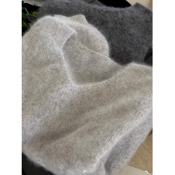 灰色馬海毛軟糯套頭毛衣女秋冬寬松小個子慵懶內搭針織打底衫上衣