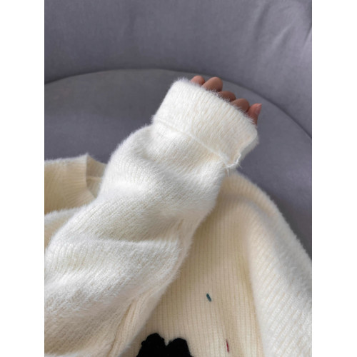 聖誕立體小貓刺綉毛衣2025秋冬季新款女裝短款針織衫寬松長袖上衣