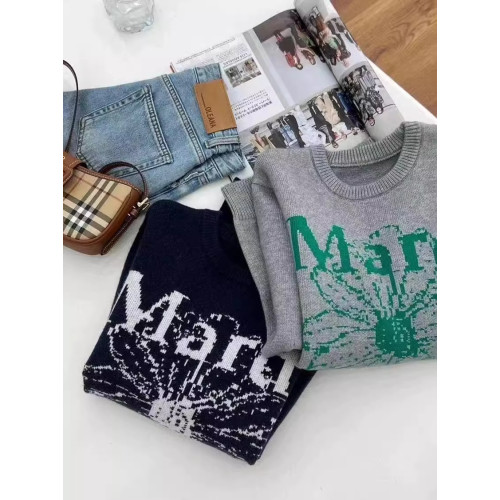 韓國軟糯提花小雛菊針織衫毛衣女秋冬慵嬾風圓領寬鬆套頭上衣外套