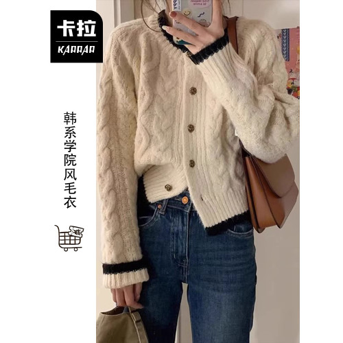 2025早秋裝新款小個子慵懶風高級感針織毛衣女秋冬季韓系開衫外套 2025早秋裝新款小個子慵懶風高級感針織毛衣女秋冬季韓系開衫外套