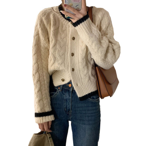 2025早秋裝新款小個子慵懶風高級感針織毛衣女秋冬季韓系開衫外套 2025早秋裝新款小個子慵懶風高級感針織毛衣女秋冬季韓系開衫外套