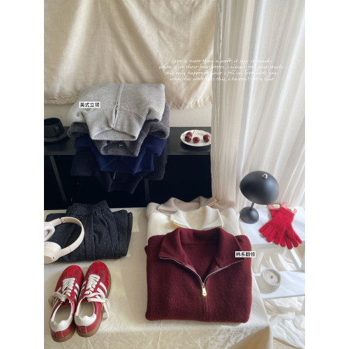 復古雙拉鍊立領毛衣外套女秋冬法式反車拼接長袖休閒減齡針織開衫 復古雙拉鍊立領毛衣外套女秋冬法式反車拼接長袖休閒減齡針織開衫