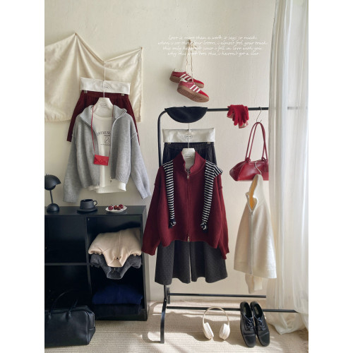 復古雙拉鍊立領毛衣外套女秋冬法式反車拼接長袖休閒減齡針織開衫 復古雙拉鍊立領毛衣外套女秋冬法式反車拼接長袖休閒減齡針織開衫