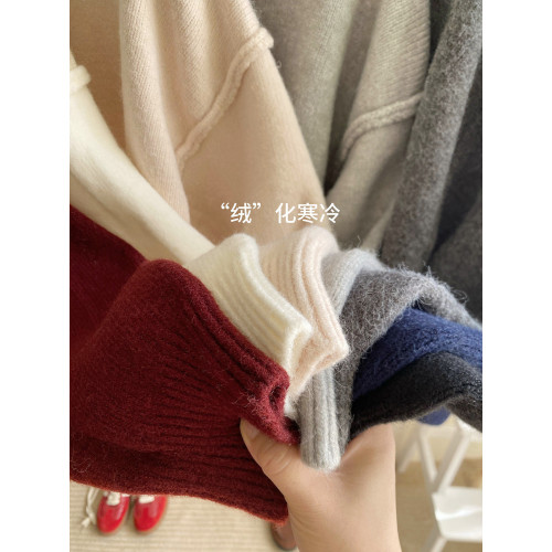 復古雙拉鍊立領毛衣外套女秋冬法式反車拼接長袖休閒減齡針織開衫 復古雙拉鍊立領毛衣外套女秋冬法式反車拼接長袖休閒減齡針織開衫