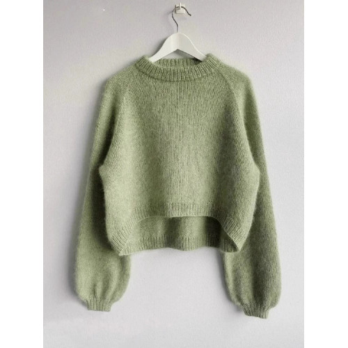 高級感牛油果綠短款套頭針織衫女秋冬慵懶風軟糯毛衣內搭打底上衣 高級感牛油果綠短款套頭針織衫女秋冬慵懶風軟糯毛衣內搭打底上衣