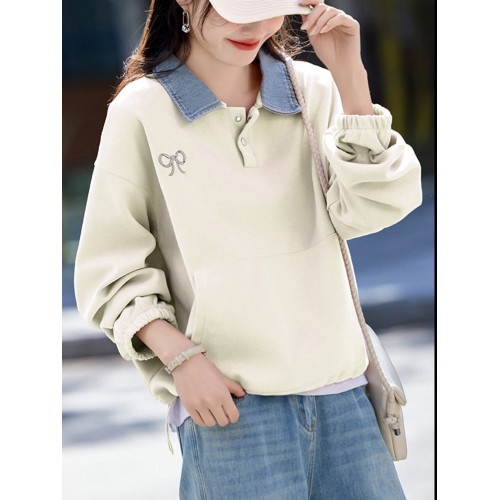 別致設計感假兩件長袖翻領針織上衣女秋季2025年新款寬松休閒衛衣 別致設計感假兩件長袖翻領針織上衣女秋季2025年新款寬松休閒衛衣