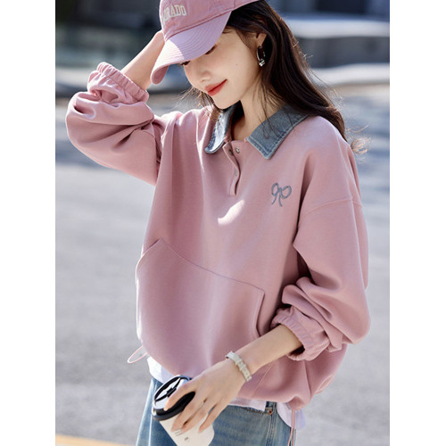 別致設計感假兩件長袖翻領針織上衣女秋季2025年新款寬松休閒衛衣 別致設計感假兩件長袖翻領針織上衣女秋季2025年新款寬松休閒衛衣