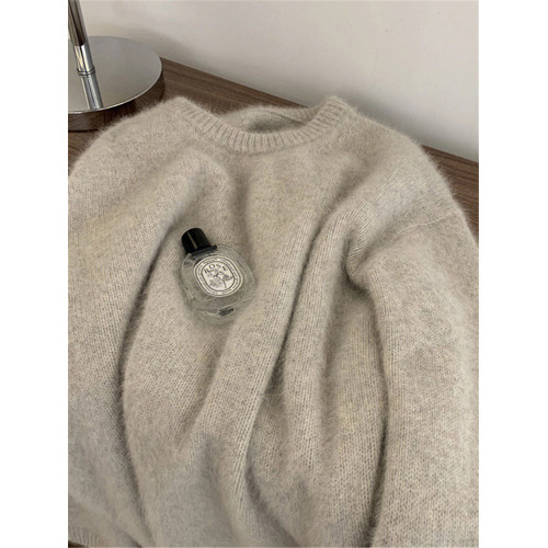 浣熊絨軟糯套頭毛衣女冬季高級感慵懶寬松馬海毛針織打底內搭上衣 浣熊絨軟糯套頭毛衣女冬季高級感慵懶寬松馬海毛針織打底內搭上衣