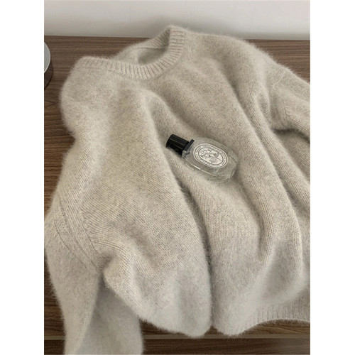 浣熊絨軟糯套頭毛衣女冬季高級感慵懶寬松馬海毛針織打底內搭上衣 浣熊絨軟糯套頭毛衣女冬季高級感慵懶寬松馬海毛針織打底內搭上衣