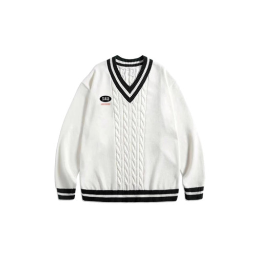 英倫學院風毛衣韓系溫柔小個子女V領2025新款春季針織上衣慵懶風 英倫學院風毛衣韓系溫柔小個子女V領2025新款春季針織上衣慵懶風