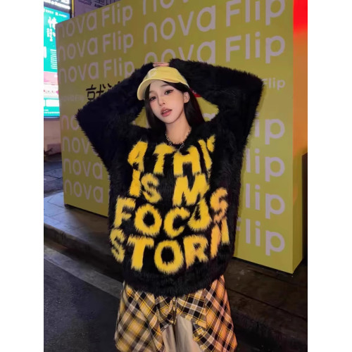 美式高街圓領字母提花針織衫外套男女秋冬水貂絨百搭寬松情侶毛衣 美式高街圓領字母提花針織衫外套男女秋冬水貂絨百搭寬松情侶毛衣