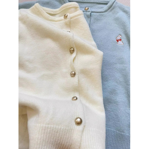 軟糯甜心針織開衫外套女2024春秋裝新款可愛小兔刺綉百搭短款上衣 軟糯甜心針織開衫外套女2024春秋裝新款可愛小兔刺綉百搭短款上衣