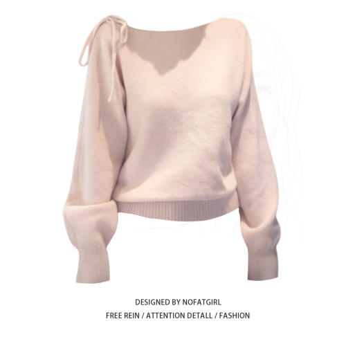 大碼胖MM慵懶風粉色一字肩蝙蝠袖針織毛衣女秋寬松露肩巨好看上衣 大碼胖MM慵懶風粉色一字肩蝙蝠袖針織毛衣女秋寬松露肩巨好看上衣