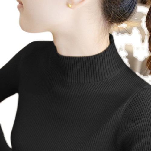 半高領毛衣女打底衫2025春秋冬季新款緊身內搭上衣中領修身針織衫 半高領毛衣女打底衫2025春秋冬季新款緊身內搭上衣中領修身針織衫