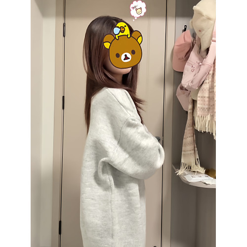 美式慵懶風重磅灰色毛衣女秋冬季新款高街寬松百搭圓領針織衫線衣 美式慵懶風重磅灰色毛衣女秋冬季新款高街寬松百搭圓領針織衫線衣