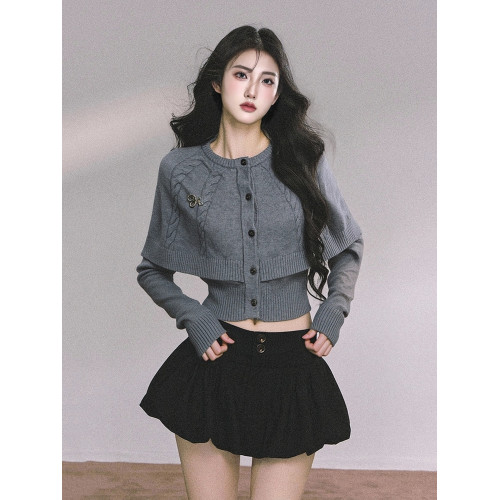 韓系穿搭設計感時尚披肩鬭篷毛衣女2025冬季新款高級洋氣針織上衣