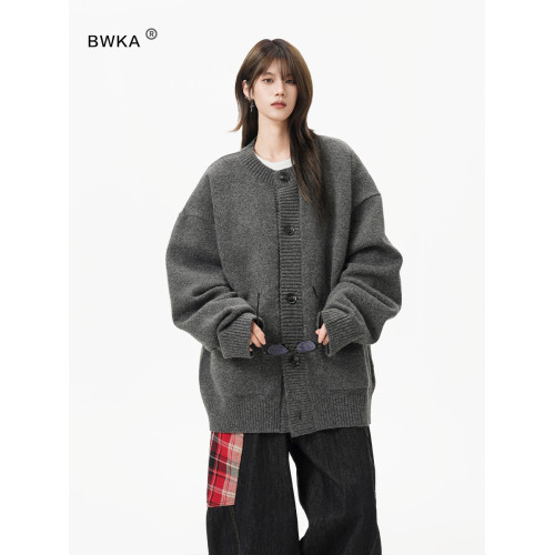 灰色重磅大口袋開衫毛衣女男秋冬季新款慵懶松弛感針織衫外套情侶 灰色重磅大口袋開衫毛衣女男秋冬季新款慵懶松弛感針織衫外套情侶