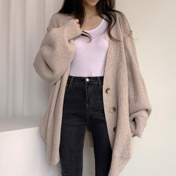 超大碼300斤毛衣胖mm針織開衫女慵懶風寬松外套秋冬洋氣休閒上衣