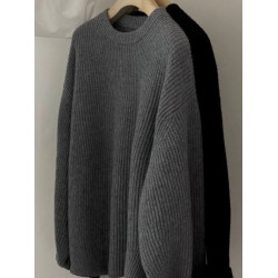 歐貨高級感黑色浣熊絨毛衣女秋冬季寬松慵懶風套頭針織衫內搭上衣