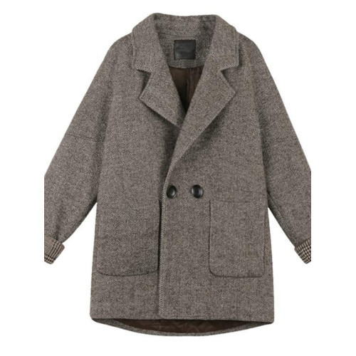 流行新款西裝外套女秋冬小個子韓版英倫風毛呢加厚寬松休閒小西服