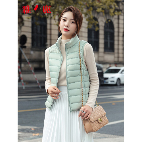 雅鹿立領羽絨馬甲女士內穿背心輕薄款短款保暖舒適鴨絨無袖外套女 雅鹿立領羽絨馬甲女士內穿背心輕薄款短款保暖舒適鴨絨無袖外套女