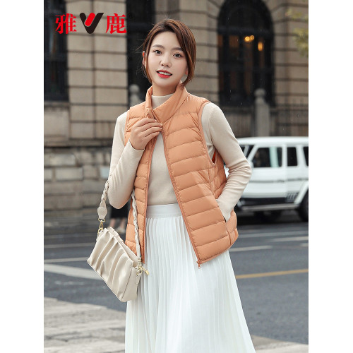 雅鹿立領羽絨馬甲女士內穿背心輕薄款短款保暖舒適鴨絨無袖外套女 雅鹿立領羽絨馬甲女士內穿背心輕薄款短款保暖舒適鴨絨無袖外套女
