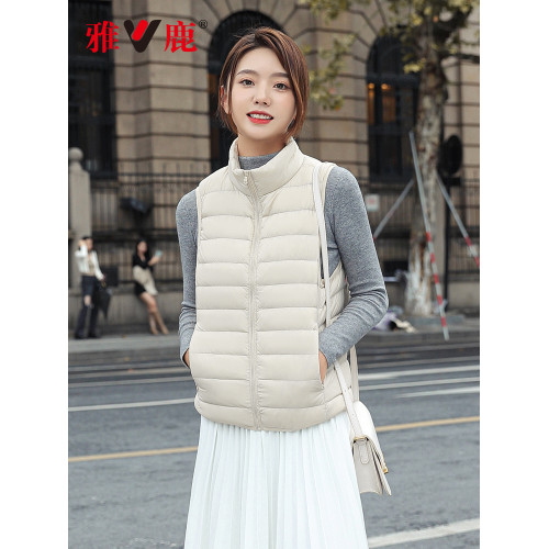 雅鹿立領羽絨馬甲女士內穿背心輕薄款短款保暖舒適鴨絨無袖外套女 雅鹿立領羽絨馬甲女士內穿背心輕薄款短款保暖舒適鴨絨無袖外套女
