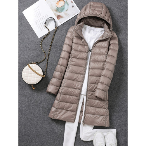 2024年秋冬新款輕薄羽絨服女中長款白鴨絨韓版輕便顯瘦外套脫卸帽 2024年秋冬新款輕薄羽絨服女中長款白鴨絨韓版輕便顯瘦外套脫卸帽