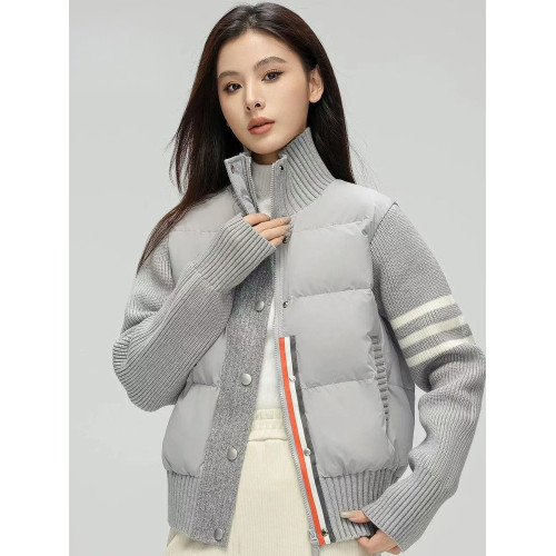 2025年新款90白鴨絨羽絨服女短款冬季新款輕暖拼接針織保暖羽絨服 2025年新款90白鴨絨羽絨服女短款冬季新款輕暖拼接針織保暖羽絨服