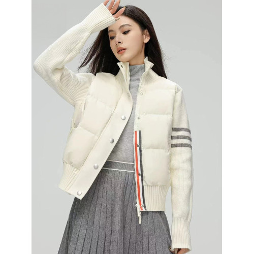 2025年新款90白鴨絨羽絨服女短款冬季新款輕暖拼接針織保暖羽絨服 2025年新款90白鴨絨羽絨服女短款冬季新款輕暖拼接針織保暖羽絨服