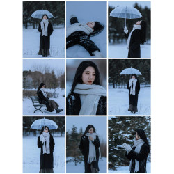 黑色羽絨服內膽女中長款小個子2024新款冬季加厚保暖大衣冬裝外套